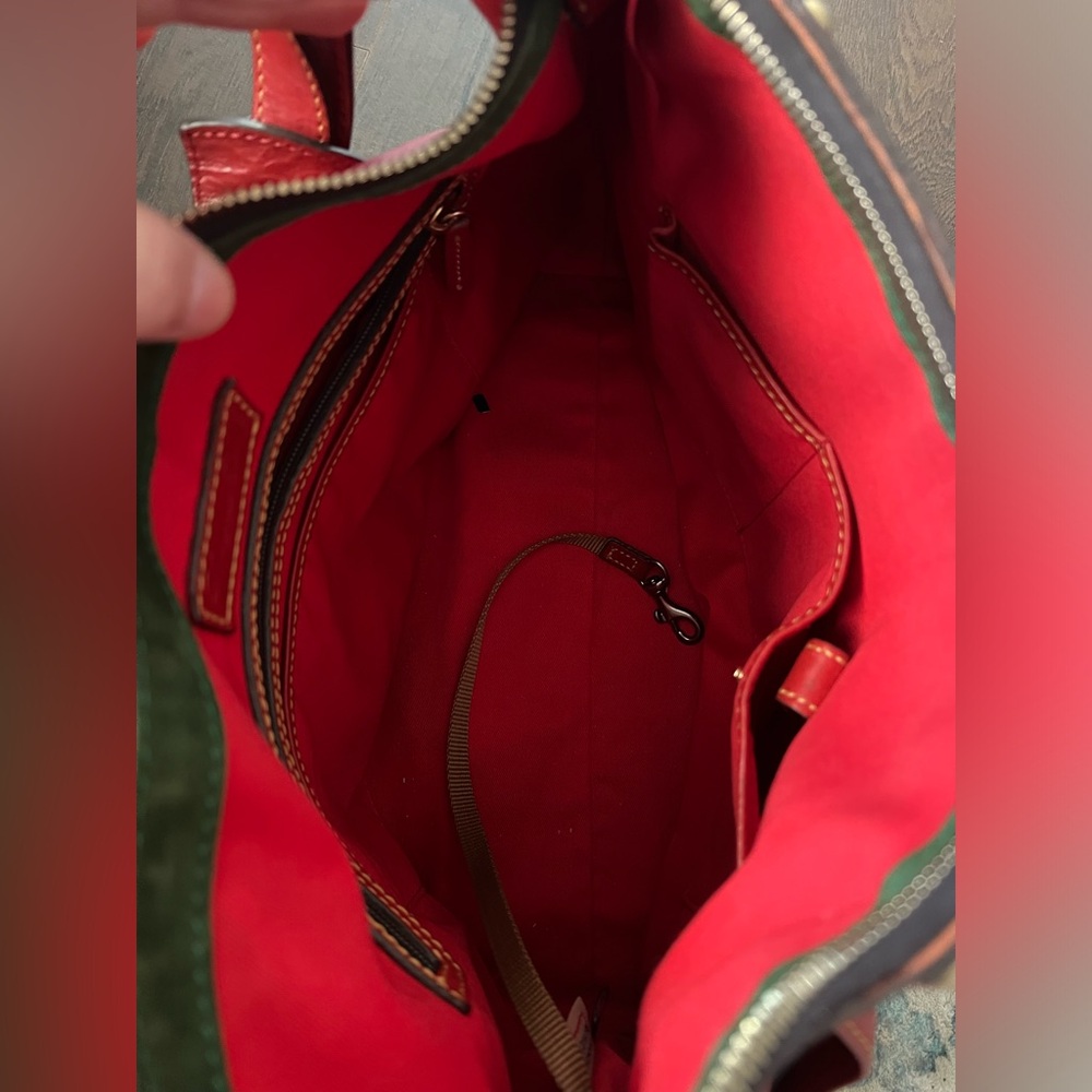 Dooney & Burke Vintage Kingston red leather Hobo Bag - Picture 8 of 16